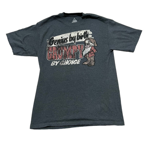Disney Gray “Grumpy by Choice" Short Sleeve Graphic T-Shirt, Size M - Picture 1 of 6